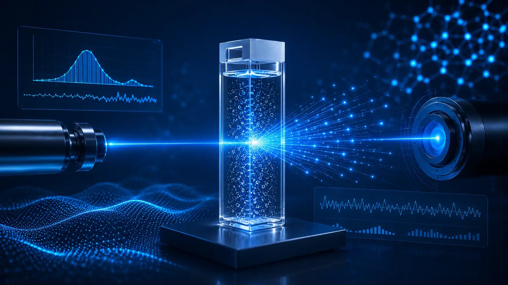 Dynamic Light Scattering DLS analysis for nanoparticle size measurement